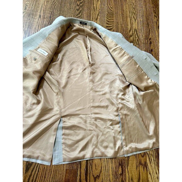 CALVIN KLEIN 100% Wool‎ Gray Men's Suit Coat Sport Coat Blazer Jacket Lined 44L - Picture 9 of 11